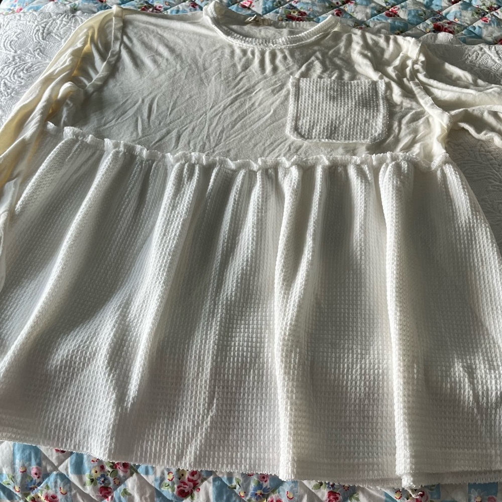 POL Cream Tunic Top with Pocket